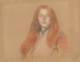 Studie voor hoofd van Ophelia