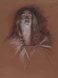 Studie voor hoofd van een Keltische vrouw, uit De Toneelscène, Hamlet, act 3, scène 2