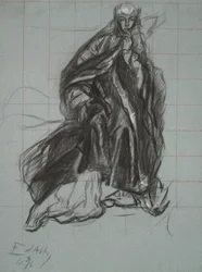 Studie voor de koningin, uit De toneelscène, Hamlet, act 3, scène 2