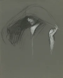 Studie van gedrapeerd hoofd