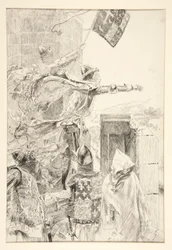 De Koning op de muur van Flint Castle