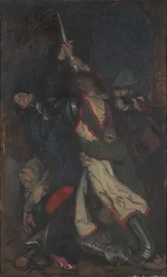 De schildknaap van lage rang