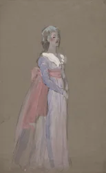 Vrouw in Empire-jurk - kostuumstudie voor La Tosca