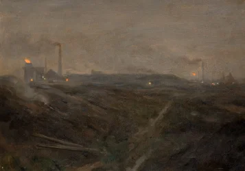 Hoogovens, nacht (olieverf op doek)