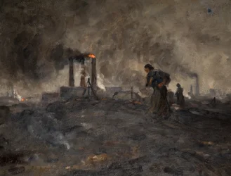 In het Zwarte Land, ca.1900-36 (olieverf op board)