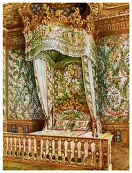 Vergulde staatsbed van Marie Antoinette, Koninginnenkamer, Palais de Fontainebleau, Frankrijk, 1911-1912