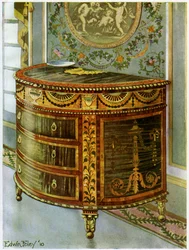 Ingelegd satijnen commode met verguld bronzen beslag, 1911-1912