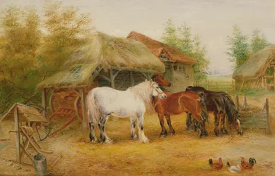 Trekpaarden op een Boerderij
