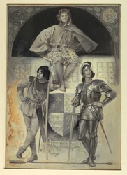 Pages en Ridders, Frontispice voor "De Man in Wapenrusting"