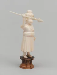 Zwarte pion, schaakstuk, India, circa 1820