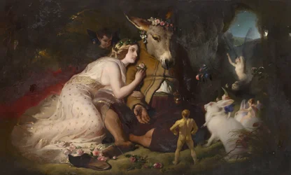 Scène uit „Een Midzomernachtsdroom”: Titania en Bottom