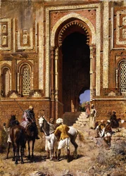 De poort van Alah-ou-din, Oud-Delhi, eind 19e eeuw