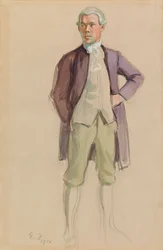 Man in rococokleding (F.E. Sillanpää), studie voor de muurschildering „Bijeenkomst van de Aurora-vereniging“