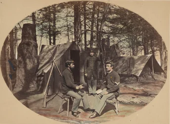 Leven in het kamp, hoofdkwartier van het 6e korps, ca. 1864