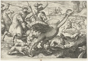 Landschap met struisvogeljacht