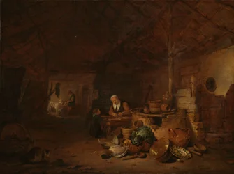 Interieur van een schuur