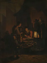Vismarkt bij nacht