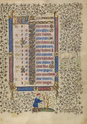 Kalenderblad voor maart; Bomen snoeien; Ram