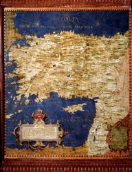 Kaart van Anatolië gemaakt door Egnazio Danti (1536-1586) wiskundige, kosmograaf en Italiaanse architect. Rond 1567. Florence, Palazzo Vecchio, Sala del Mappamondo