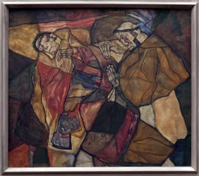 Agonie. Schilderij door Egon Schiele (1890-1918), Olieverf op doek 1912. Oostenrijkse kunst, 20e eeuw. Neue Pinakothek, München (Duitsland)