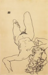 Knielend vrouwelijk naakt, 1917