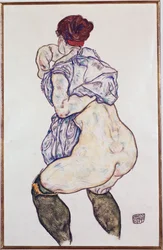 Mevrouw Halbakt met Groene Kousen, 1917