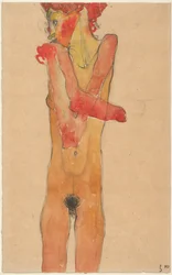 Naakt meisje met gevouwen armen, 1910