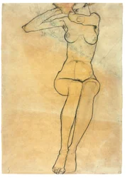 Zittende naakt, 1910
