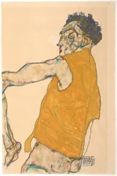 Zelfportret in gele vest, 1914