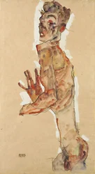 Zelfportret met gespreide vingers, 1911