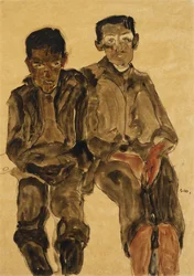 Twee zittende jongens, 1910