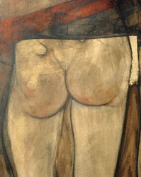 Vrouwelijk naakt met schouderdoek, Fragment ... (olieverf op doek)