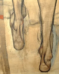 Vrouwelijk naakt met schoudersjaal, fragment ... (schilderij op doek)