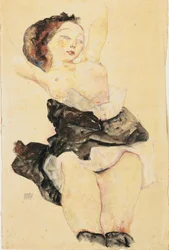 Liggend jong meisje, halfnaakt, 1912