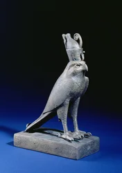 Beeldje van Horus in de gedaante van een valk (brons)