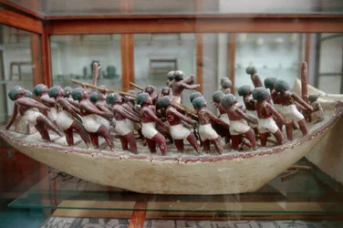 Schaalmodel van boot uit het graf van Meketre, Deir el-Bahari, Egypte, Egyptische beschaving, Middenrijk, XI Dynastie