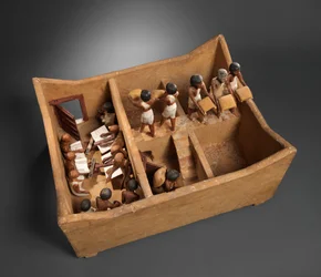 Model van een graanschuur met schrijvers uit het graf van Meketre, ca. 1981-1975 v.Chr.