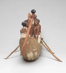 Model zeilboot uit het Graf van Khety (Beni Hasan) Middenrijk, ca. 2010 v.Chr. - 1950 v.Chr.