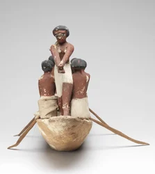 Model zeilboot uit het Graf van Khety (Beni Hasan) Middenrijk, ca. 2010 v.Chr. - 1950 v.Chr.