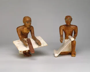 Schrijvers in het model graanschuur uit het graf van Meketre, ca. 1981-1975 v.Chr.