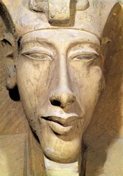 Buste van Amenophis IV (Akhenaten) (c.1364-1347 v.Chr.) van de Tempel van Amon, Karnak, c.1353-1337 v.Chr. (detail)