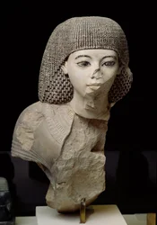 Buste van de Koninklijke Schrijver, Meniou, Nieuwe Koninkrijk, ca. 1391-53 v.Chr. (kalksteen)