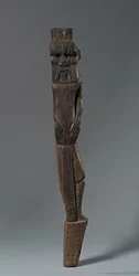 Stoel- of bedpoot met de god Bes, 1540-1296 v.Chr.