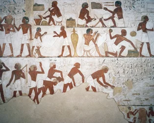 Pottenbakkers en arbeiders, fresco, kapel, Tombe van Rekhmire
