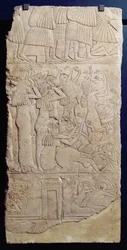 Scène van rouw tijdens een begrafenis, uit Sakkara, Nieuwe Koninkrijk, ca. 1330 v.Chr.