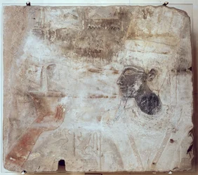 Thutmosis III offert wierook aan de god Amon, uit de Tempel van Satet in Elephantine, Nieuwe Koninkrijk