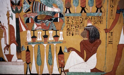 Muurschildering, Tombe van Sennedjem, Vallei der Koningen, Luxor, Thebe (Unesco Werelderfgoedlijst)