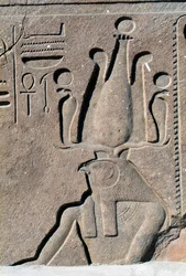 Blok met reliëfs en inscripties van Ramses II, Grote Tempel van Amon, Tanis, Egypte, Nieuwe Rijk, Dynastie XIX
