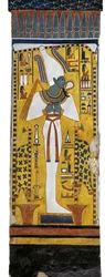 Egypte, Thebe, Luxor, Vallei der Koninginnen, graf van Nefertari, muurschildering van Osiris in grafkamer uit de 19e dynastie