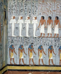 Mummies en mannelijke figuren, detail (detail)